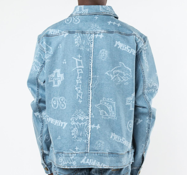 Pink dolphin denim jacket shop