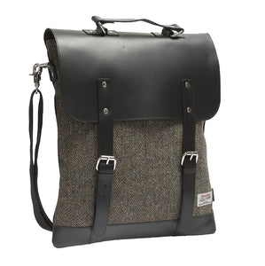 Enter Accessories Harris Tweed Messenger Tote Front Front Side