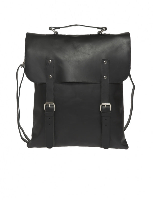 Messenger Tote All Leather Black